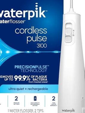 Waterpik Cordless Pulse 3100 Water Flosser WF-20 Rechargeable Waterproof White